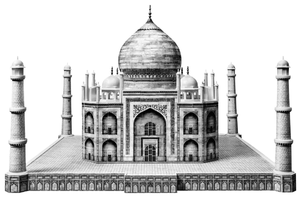 Taj Mahal Landmark Building Vintage Style, Taj Mahal, India, Landmark PNG  Transparent Image and Clipart for Free Download