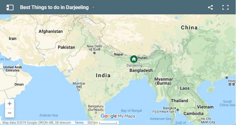 darjeeling travel map