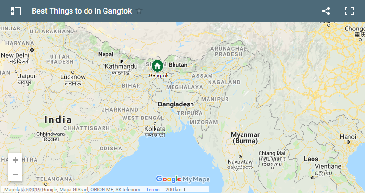 gangtok tourist spot map